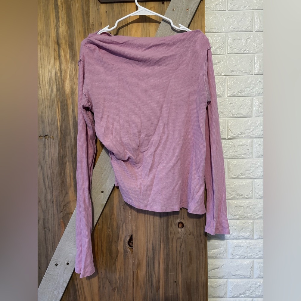 Free People We The Free Exposed Seam Thermal Top - Thistle   - Size XL